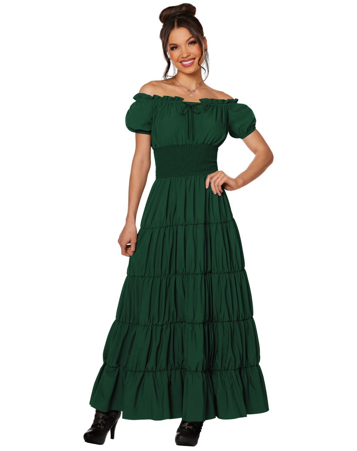 Adult Dark Green Peasant Dress