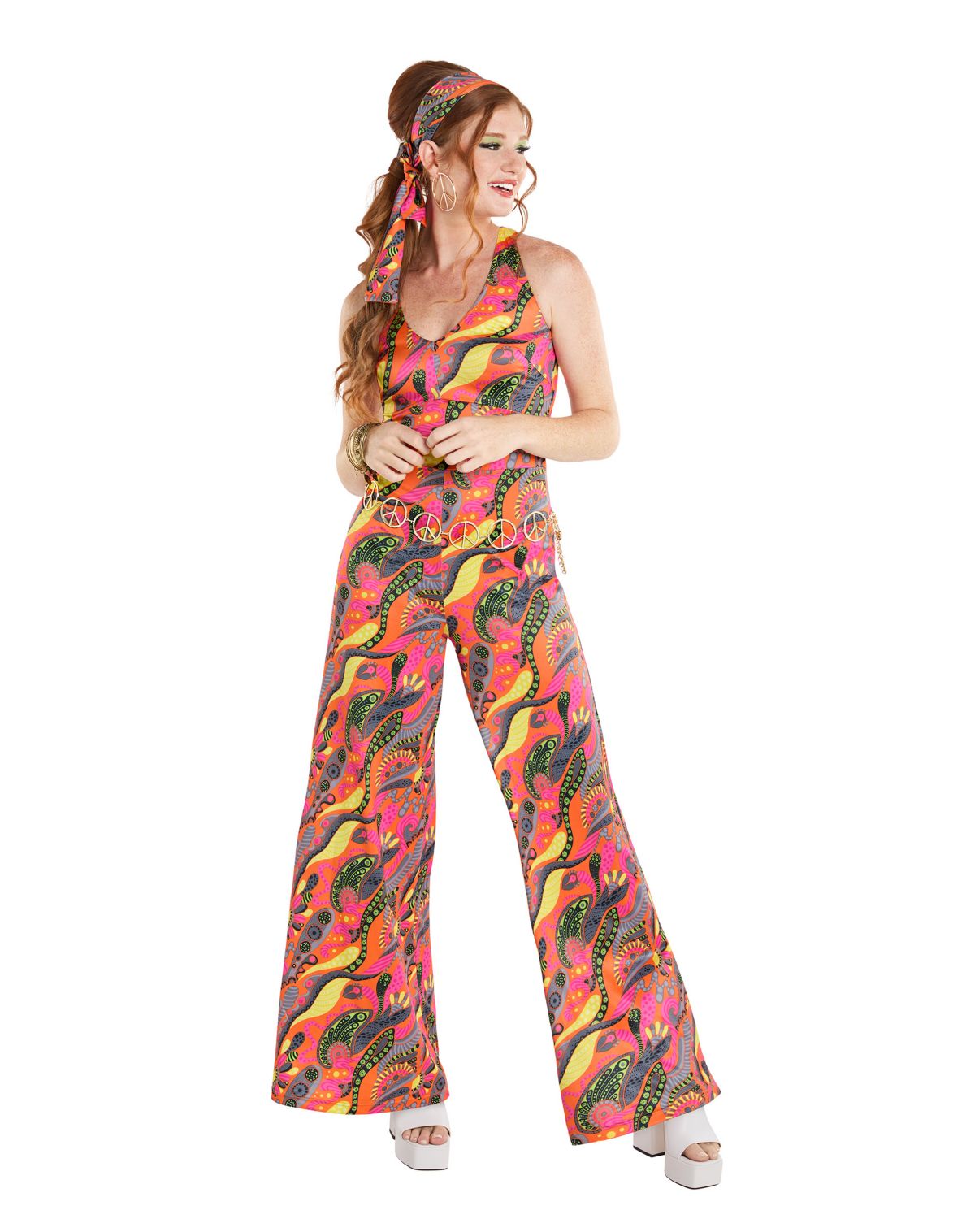 Adult 60s Hippie Jumpsuit Costume