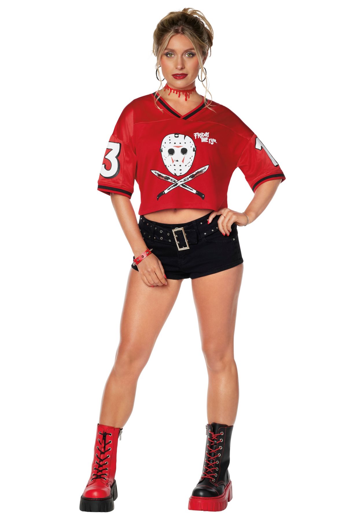 Adult Jason Voorhees Cropped Football Jersey - Friday the 13th