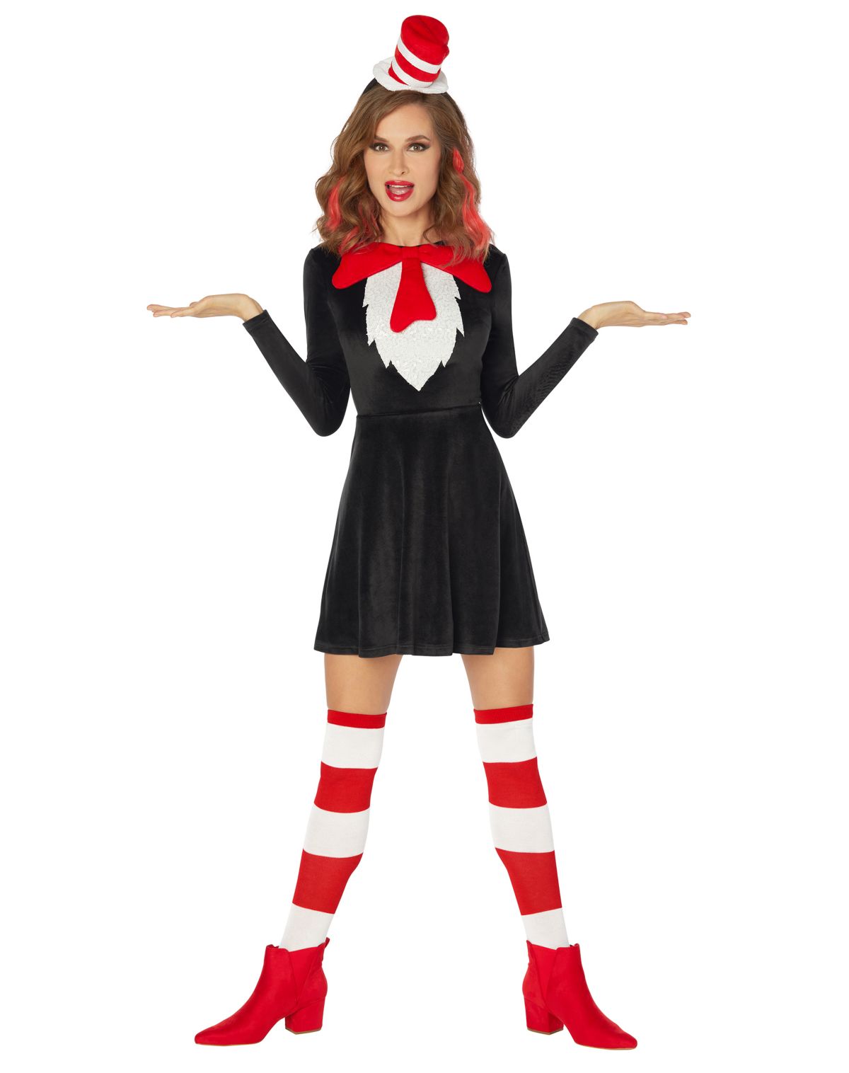 Adult Cat in the Hat Dress Plus Size Costume u2013 Dr. Seuss