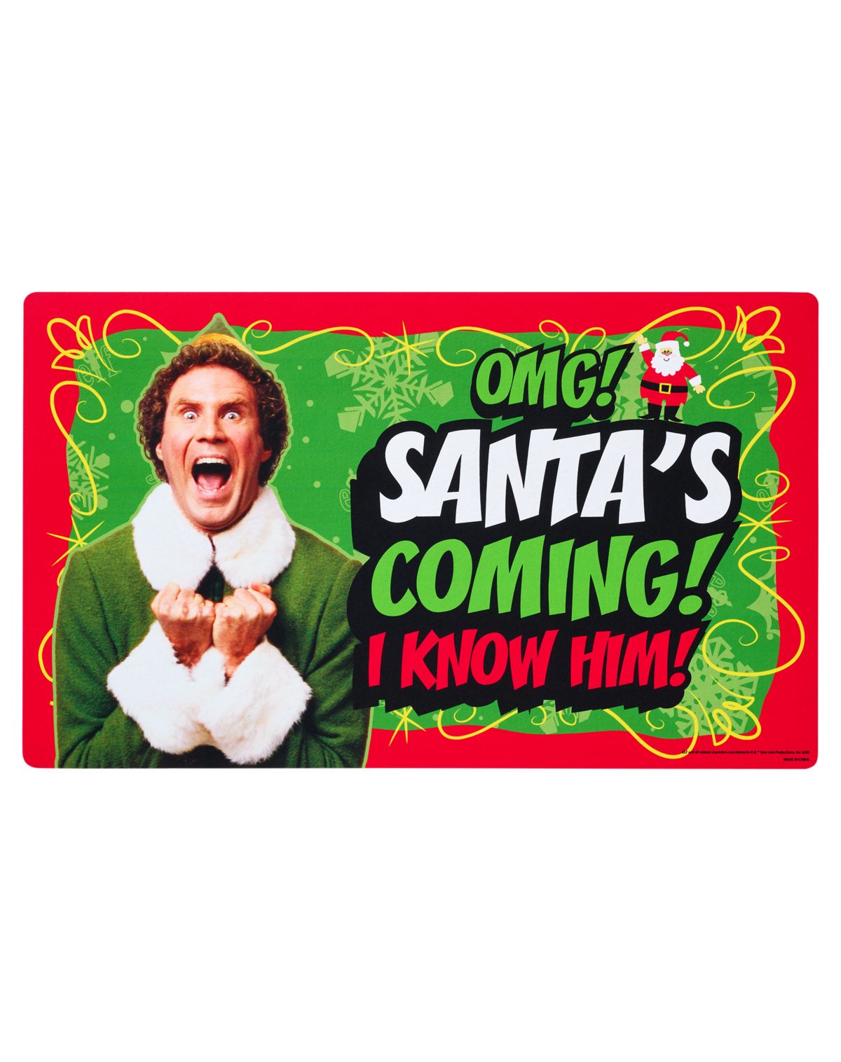 Elf Santa's Coming Doormat