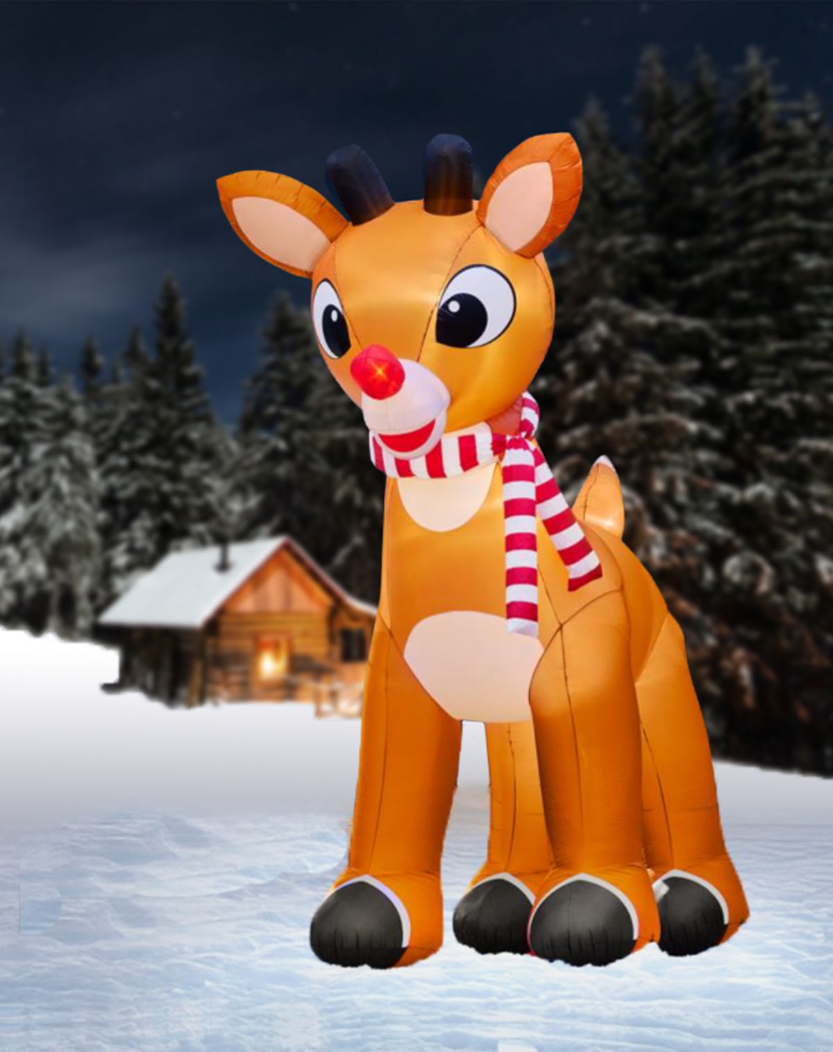 15 Ft Light-Up Rudolph Inflatable Decoration - Rudolph the Red-Nosed Reindeer