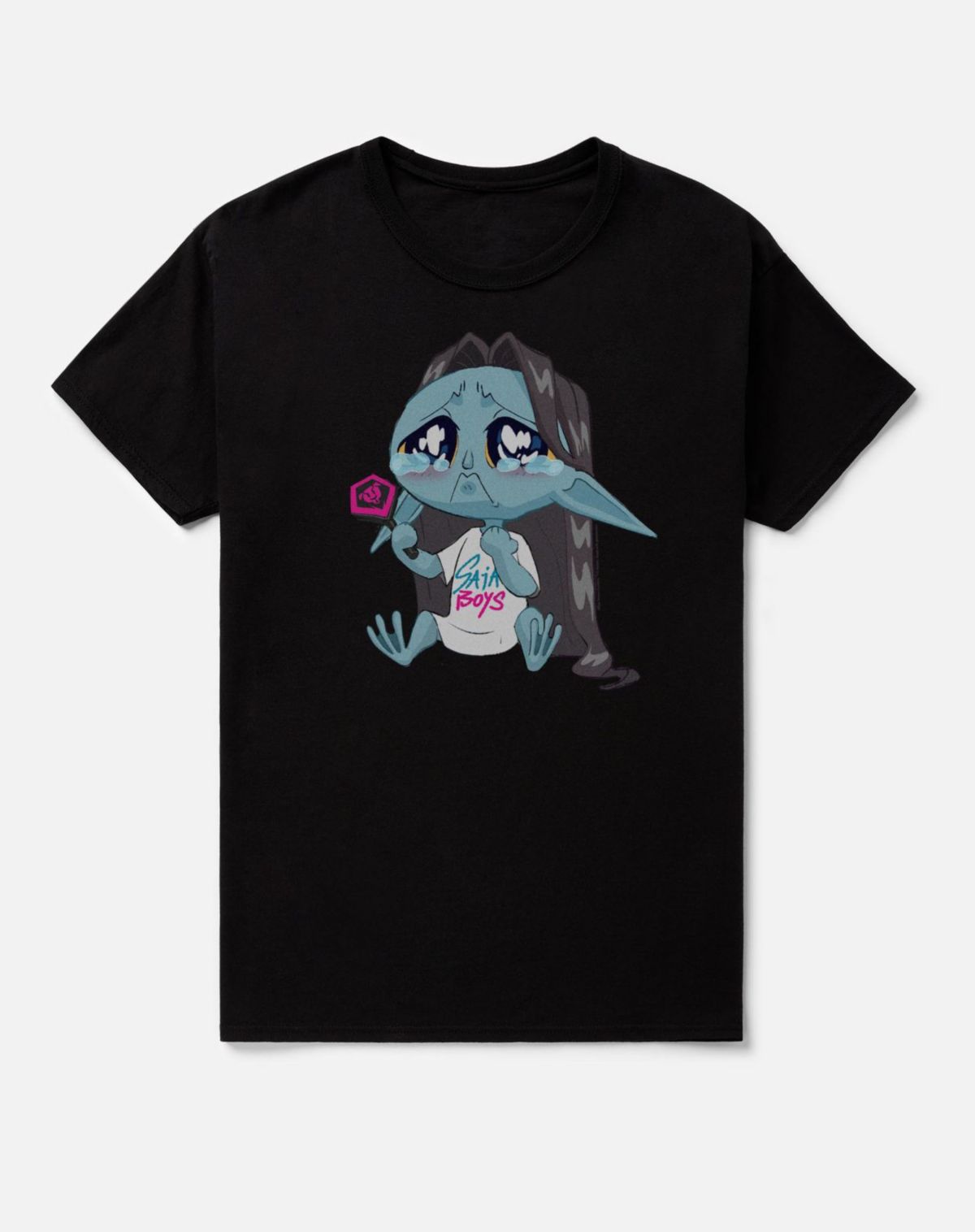 Chibi Crying Saja Boys Demon Fan T Shirt u2013 KPop Demon Hunters
