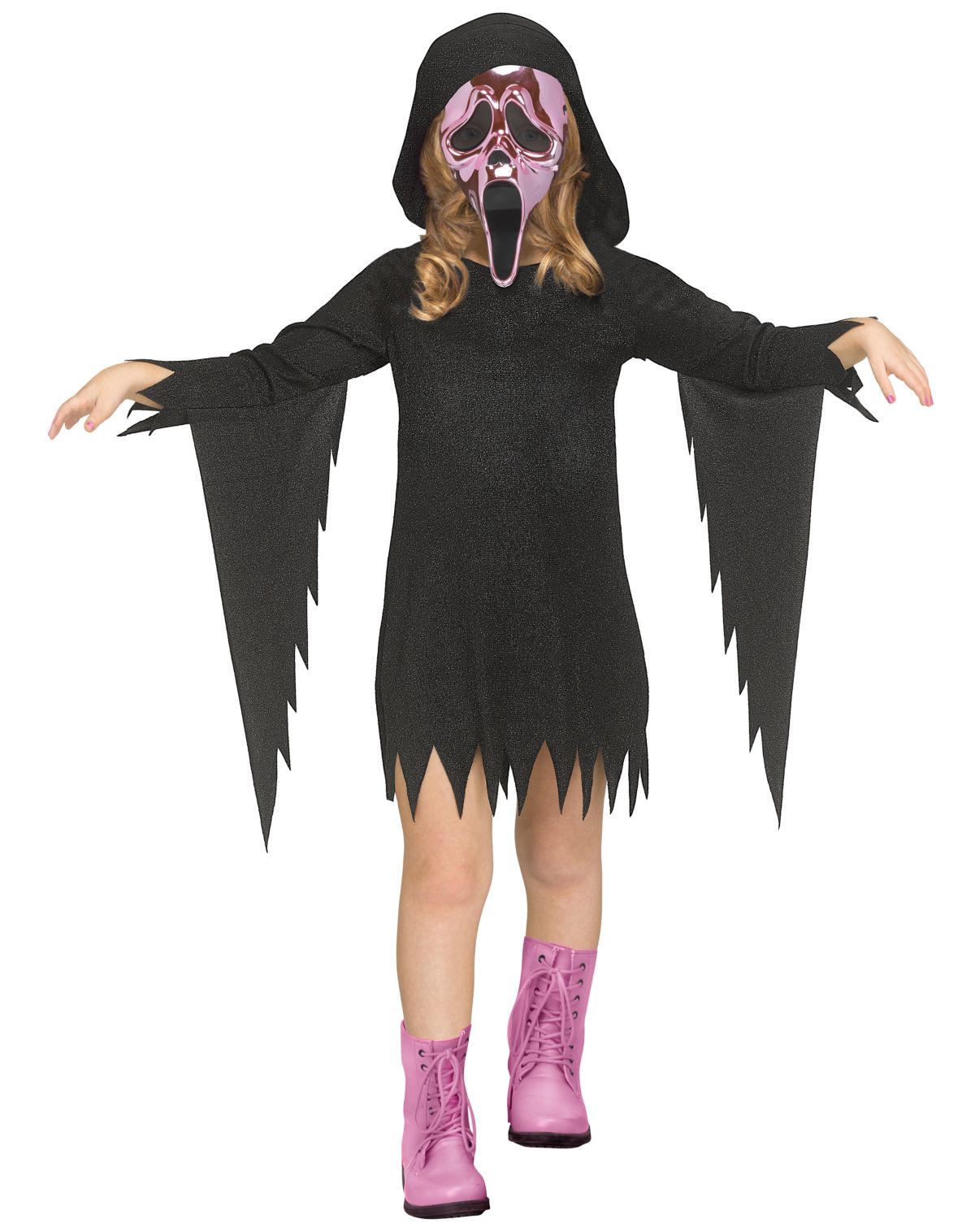 Toddler Pink Chrome Ghost Face Dress Costume