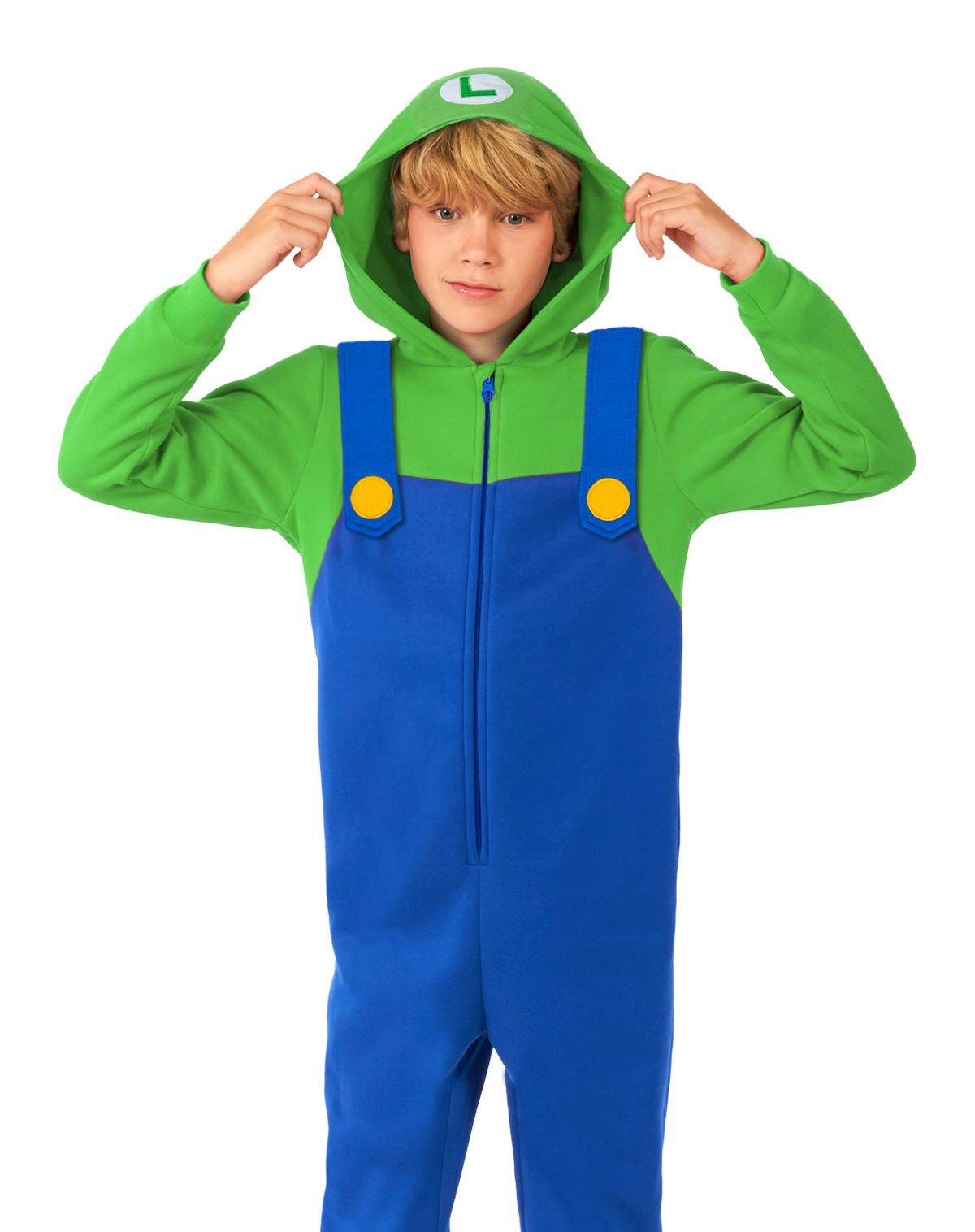 Kids Luigi Hooded Jumpsuit - Super Mario Bros.