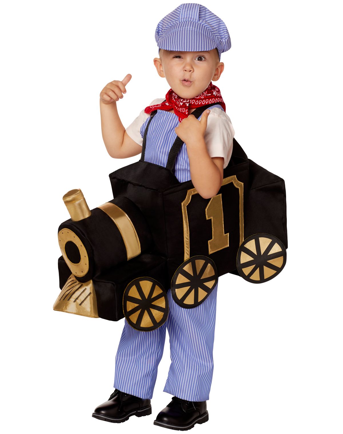 Toddler Ride-Along Train and Conductor Costume