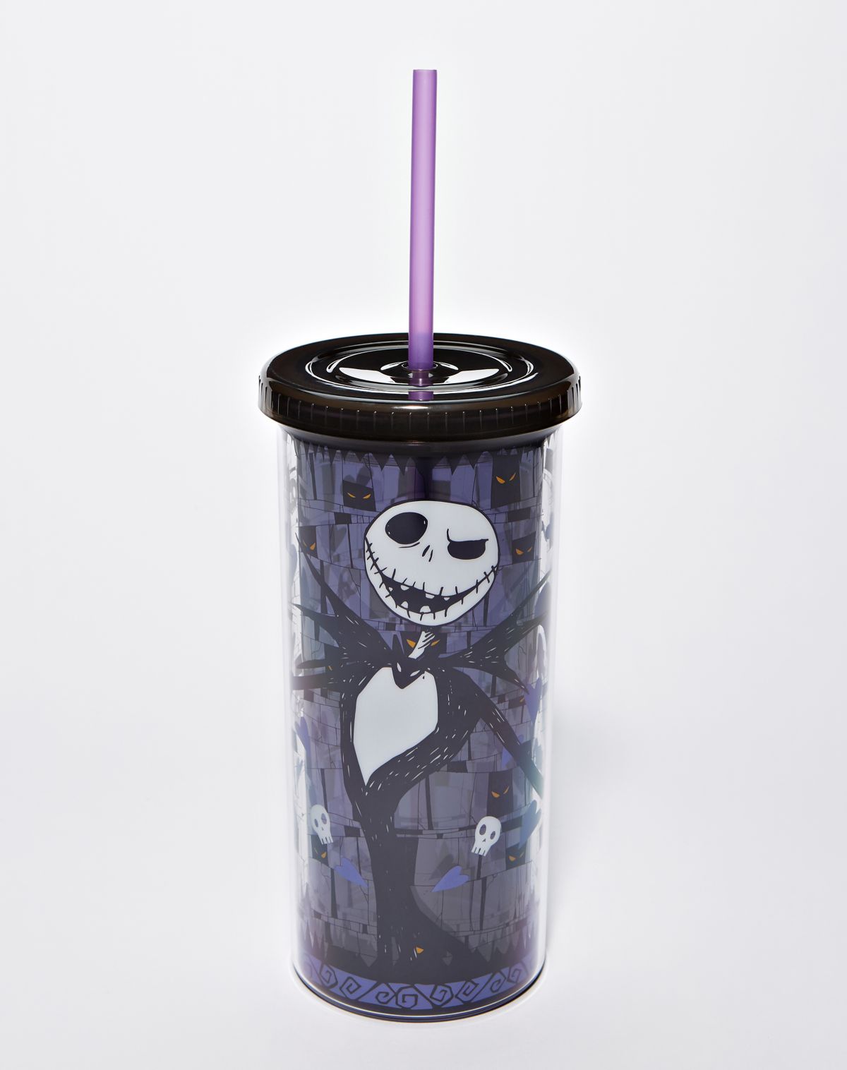 Jack Skellington Skull and Heart Cup with Straw 20 oz. - The Nightmare Before Christmas