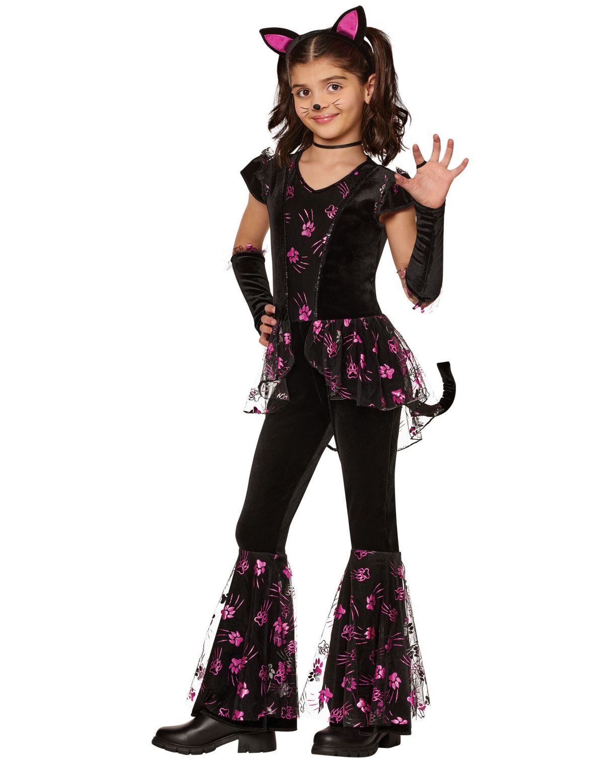Kids Cat Flared Jumpsuit Costume