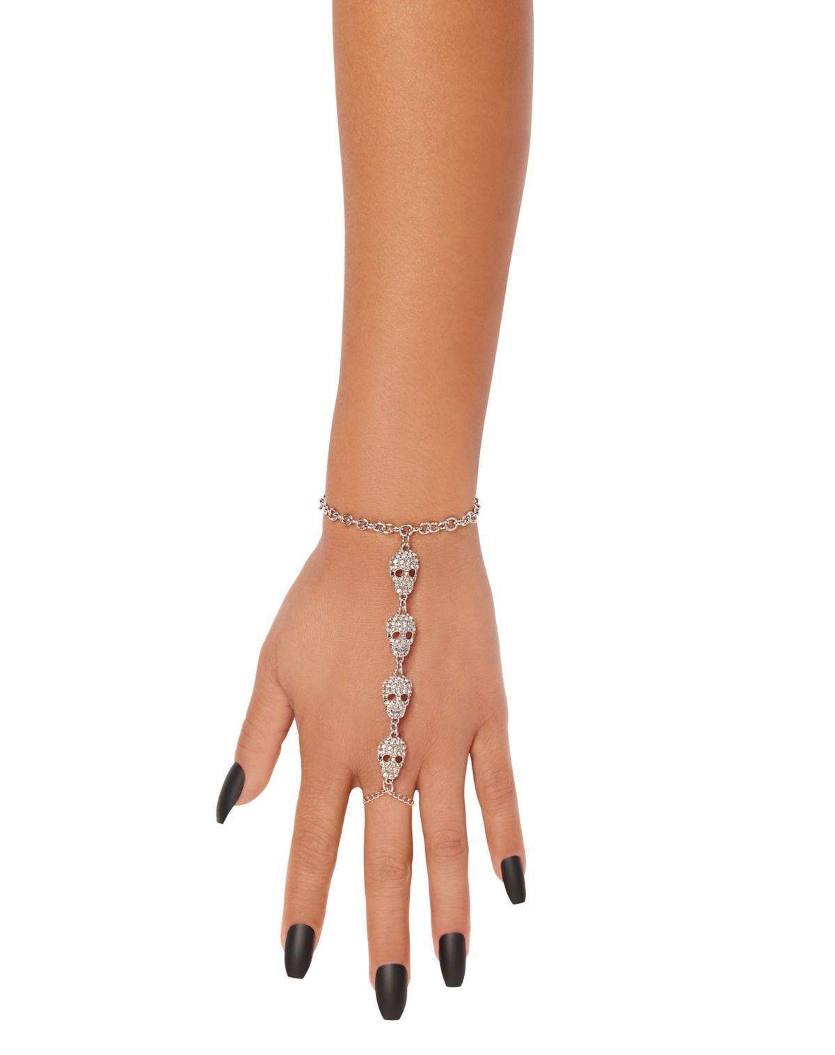 Rhinestone Skeleton Hand Chain