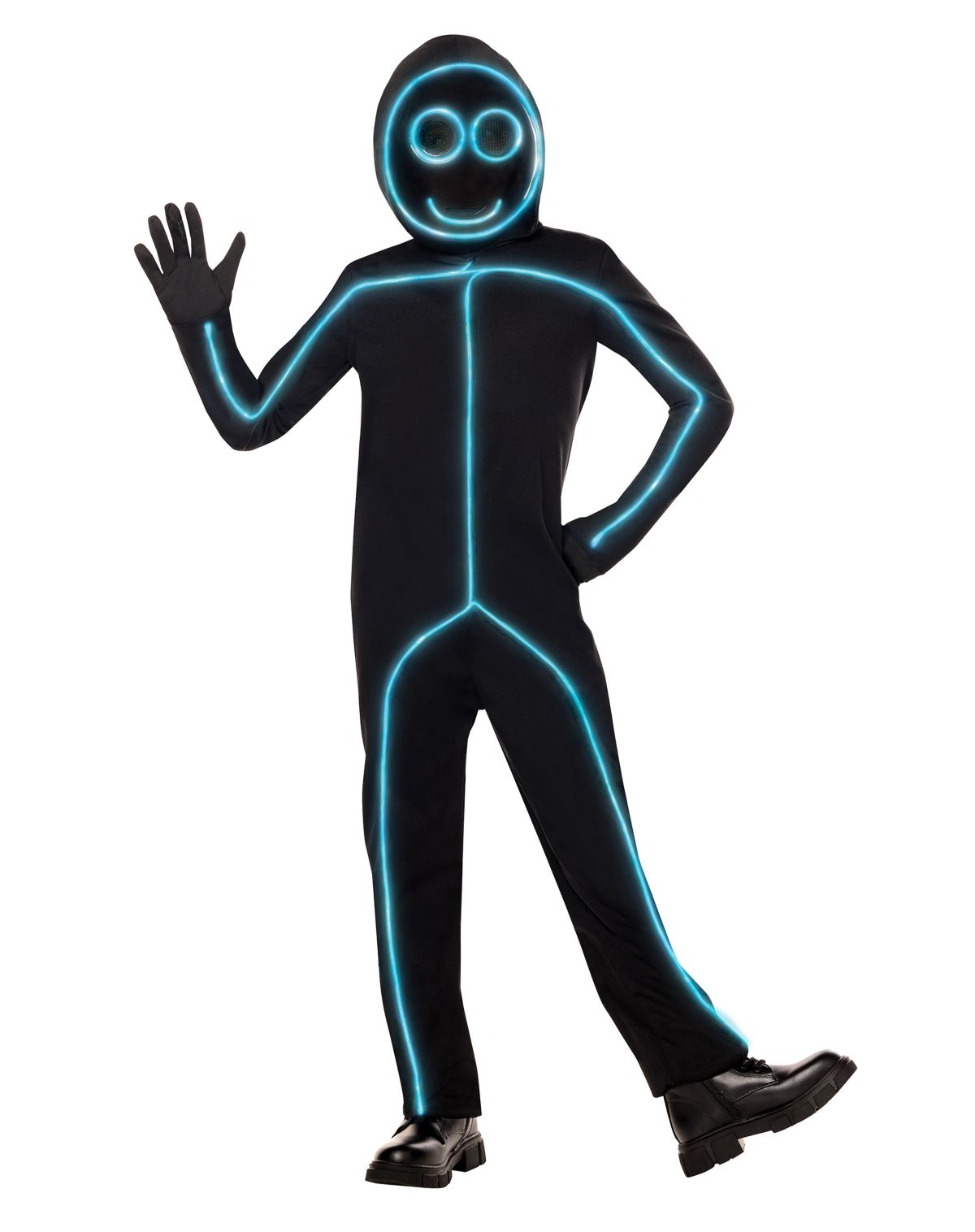 Kids Light-Up Blue Stick Figure Costume