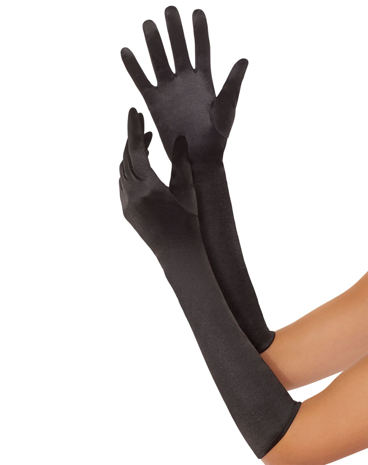 Black Satin Gloves