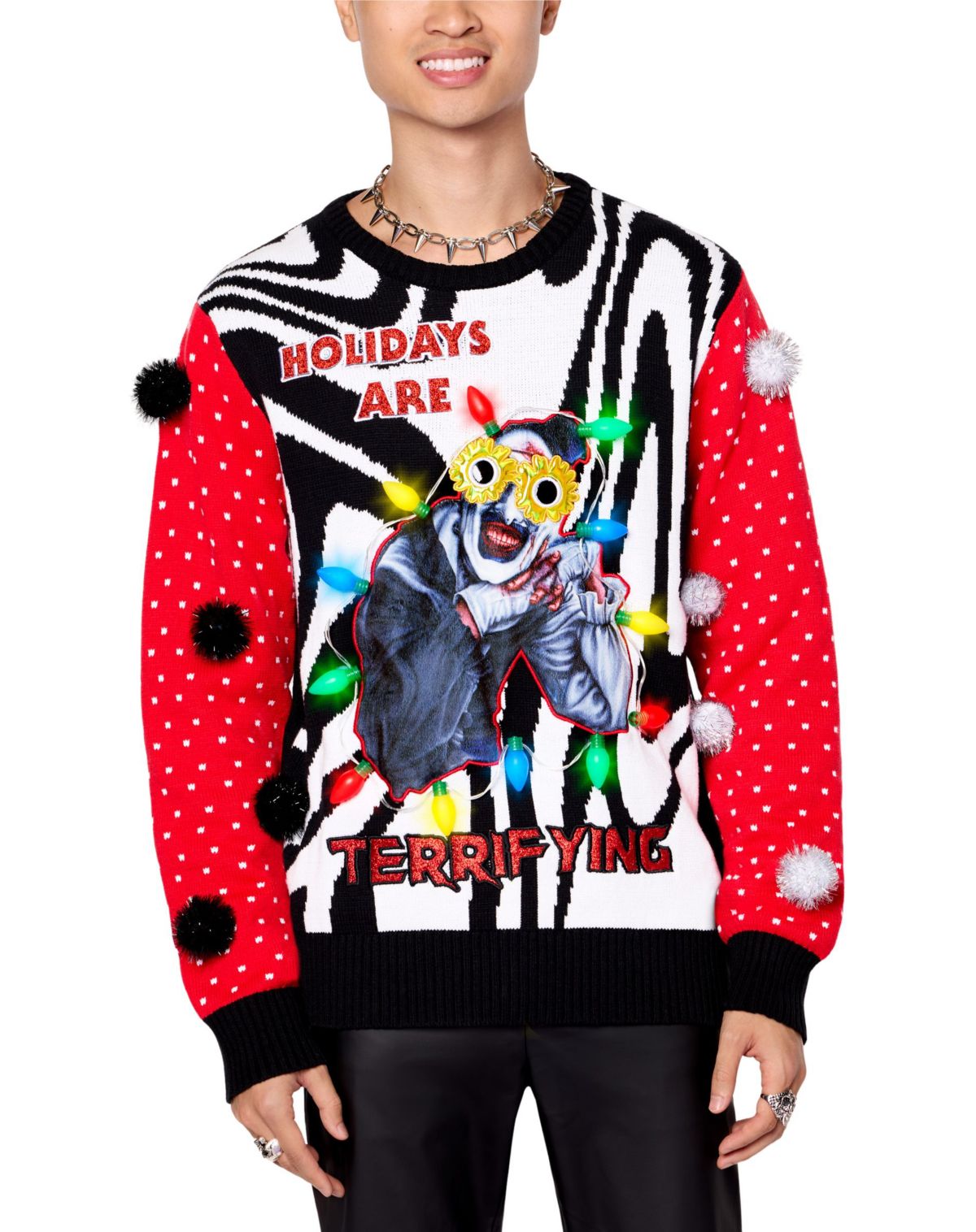 Light-Up Art the Clown Holidays are Terrifying Christmas Sweater - Terrifier