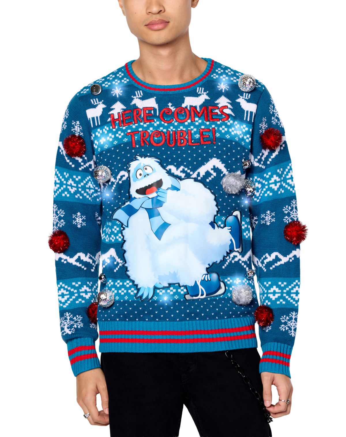 Bumble Here Comes Trouble Christmas Sweater - Rudolph the Red Nosed Reindeer