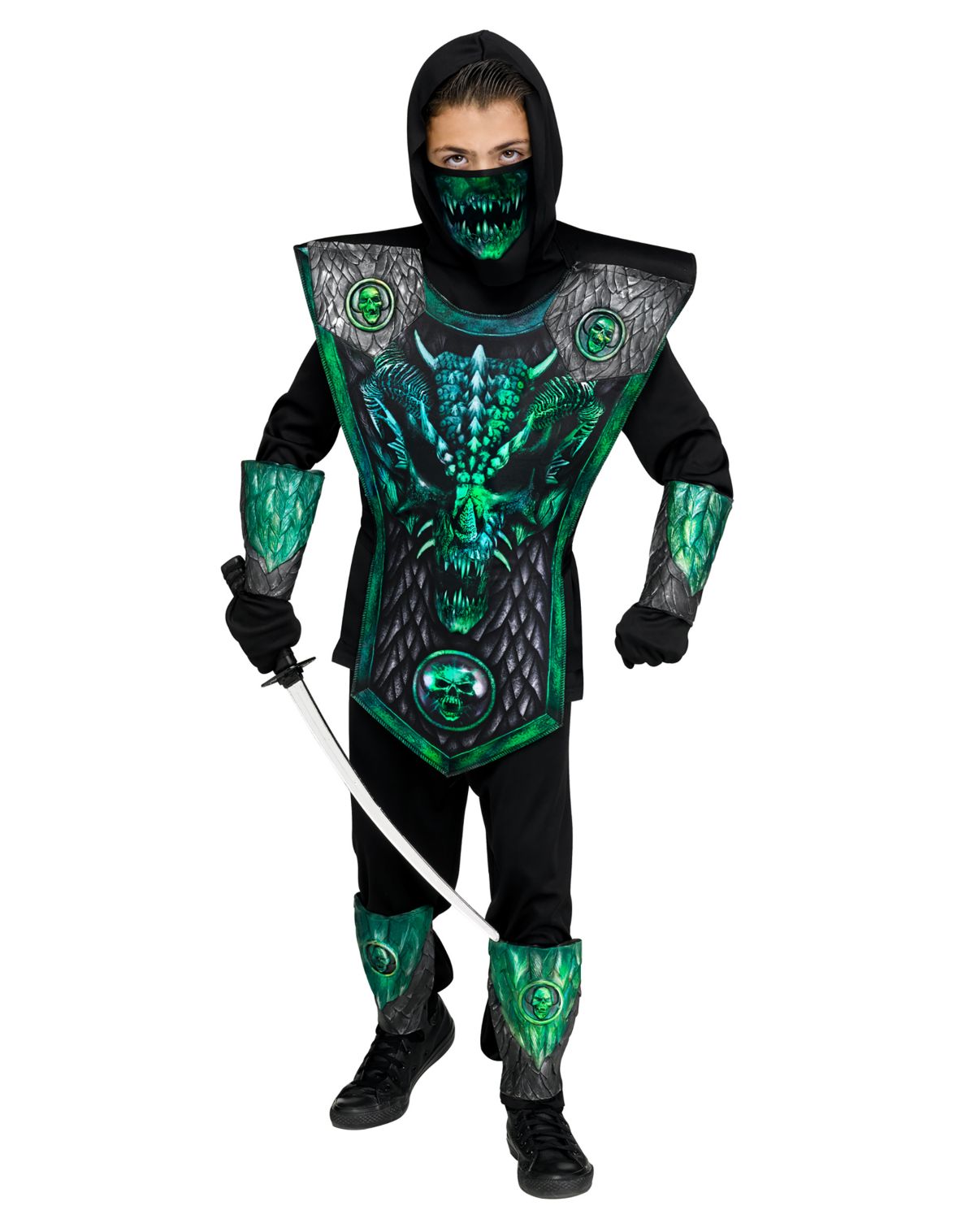 Kids Green Dragon Ninja Costume Deluxe