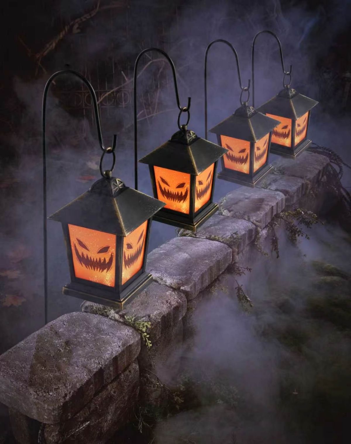 LED Jack-O-Lantern Pathway Markers - 4 Pack