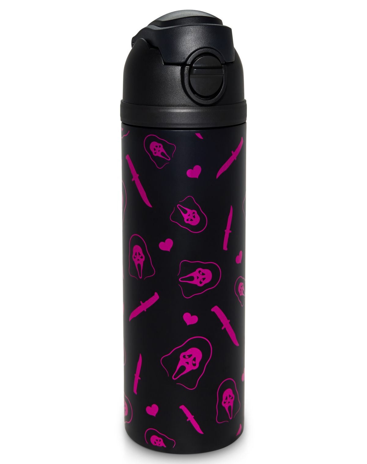 Ghost Face Heart Print Water Bottle - 24 oz.