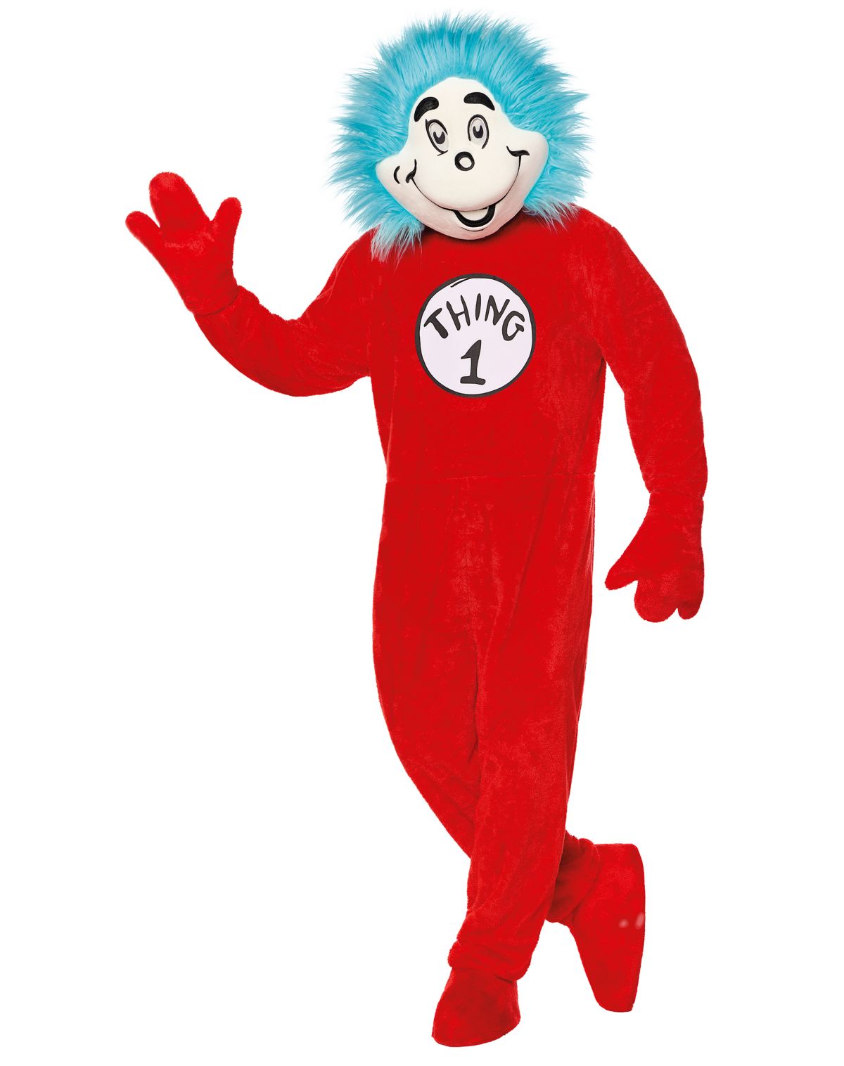 Adult Thing 1 and 2 Mascot Jumpsuit Costume - Dr. Seuss