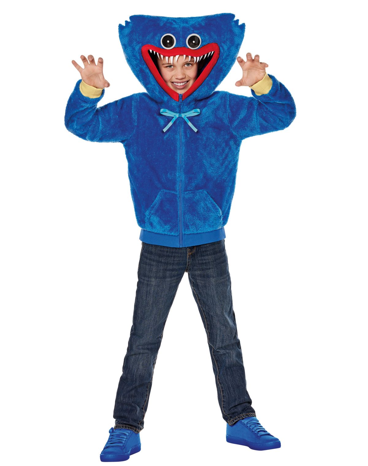 Kids Huggy Wuggy Zip-Up Costume Top - Poppy Playtime