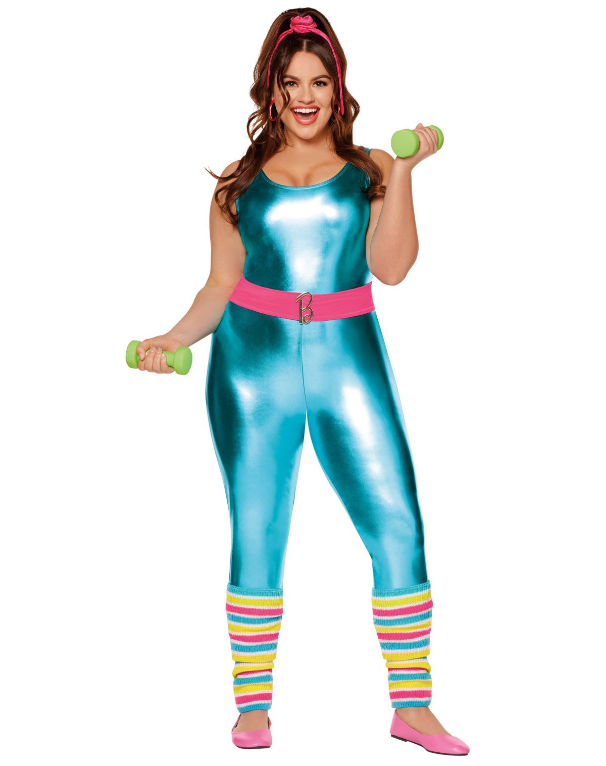 Adult Classic Barbie Plus Size Aerobics Catsuit Costume