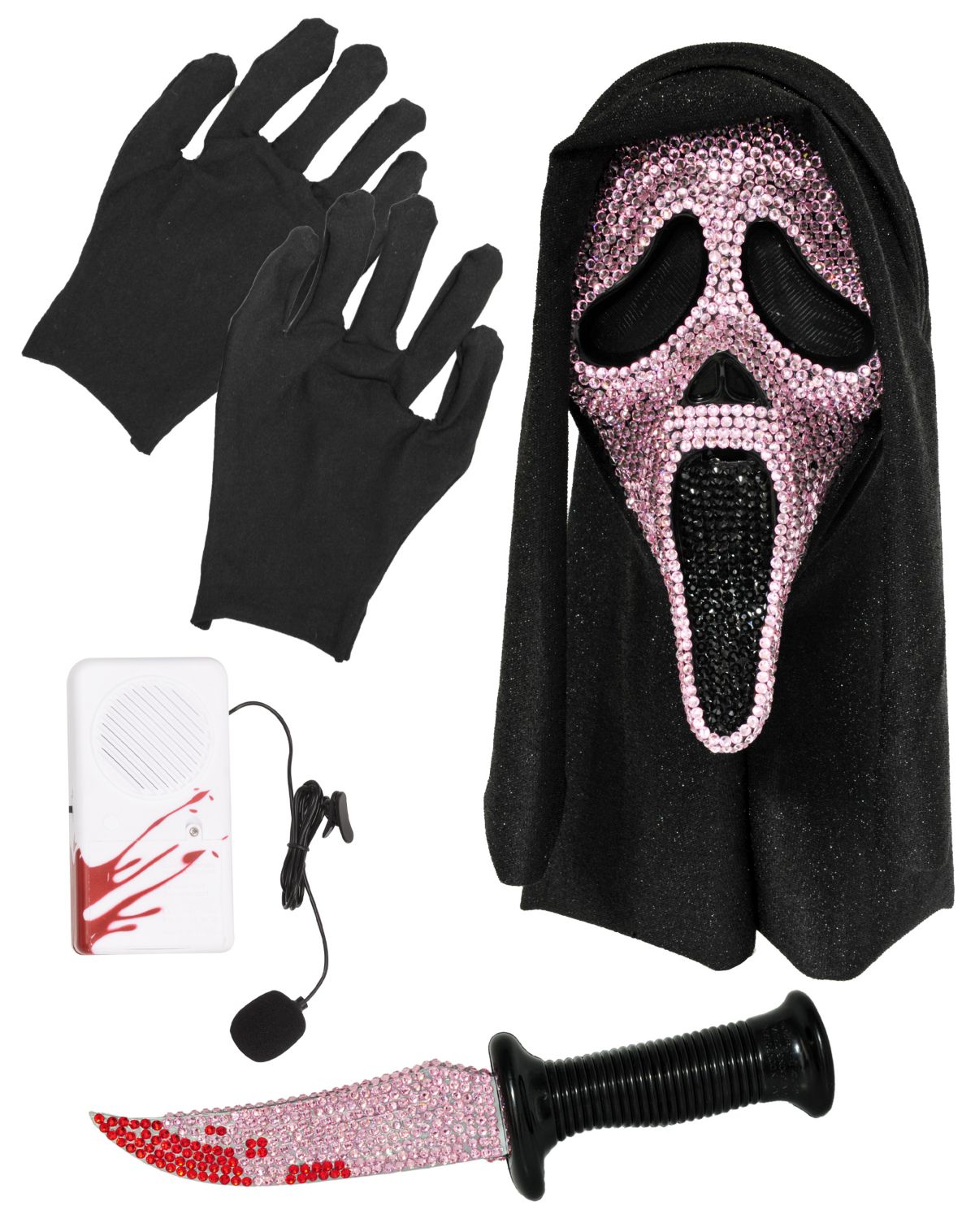 Ghost Face Pink Bling Costume Kit