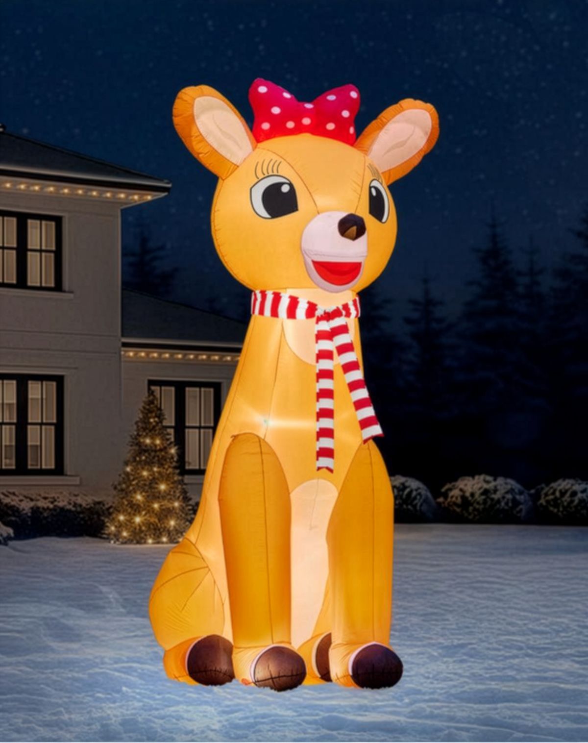 12 Ft Light-Up Clarice Inflatable Decoration - Rudolph the Red-Nosed Reindeer