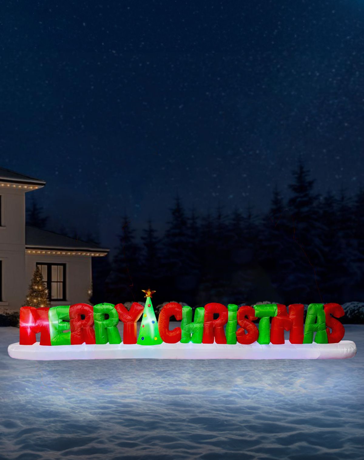 20 Ft Light-Up Merry Christmas Inflatable Decoration
