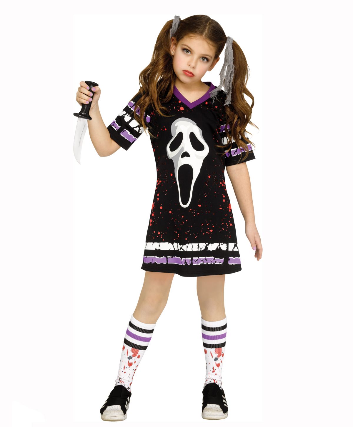 Kids Ghost Face Jersey Dress Costume