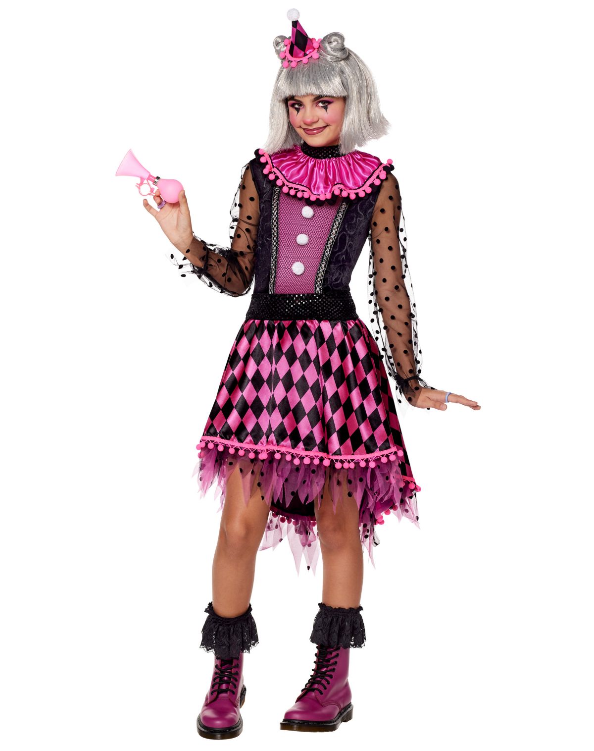 Kids Neon Clown Costume Deluxe