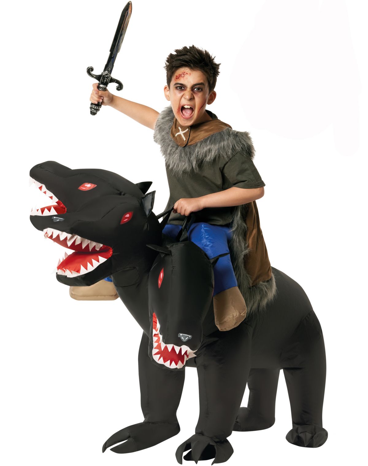 Kids Inflatable Ride-Along 3-Headed Dog Costume