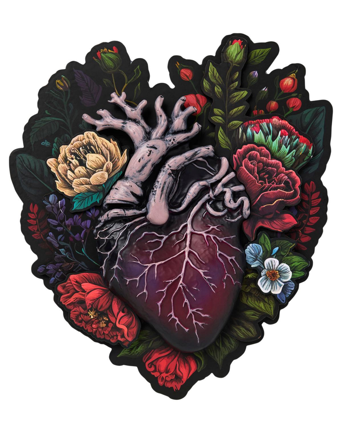 Floral Molded Heart Sign