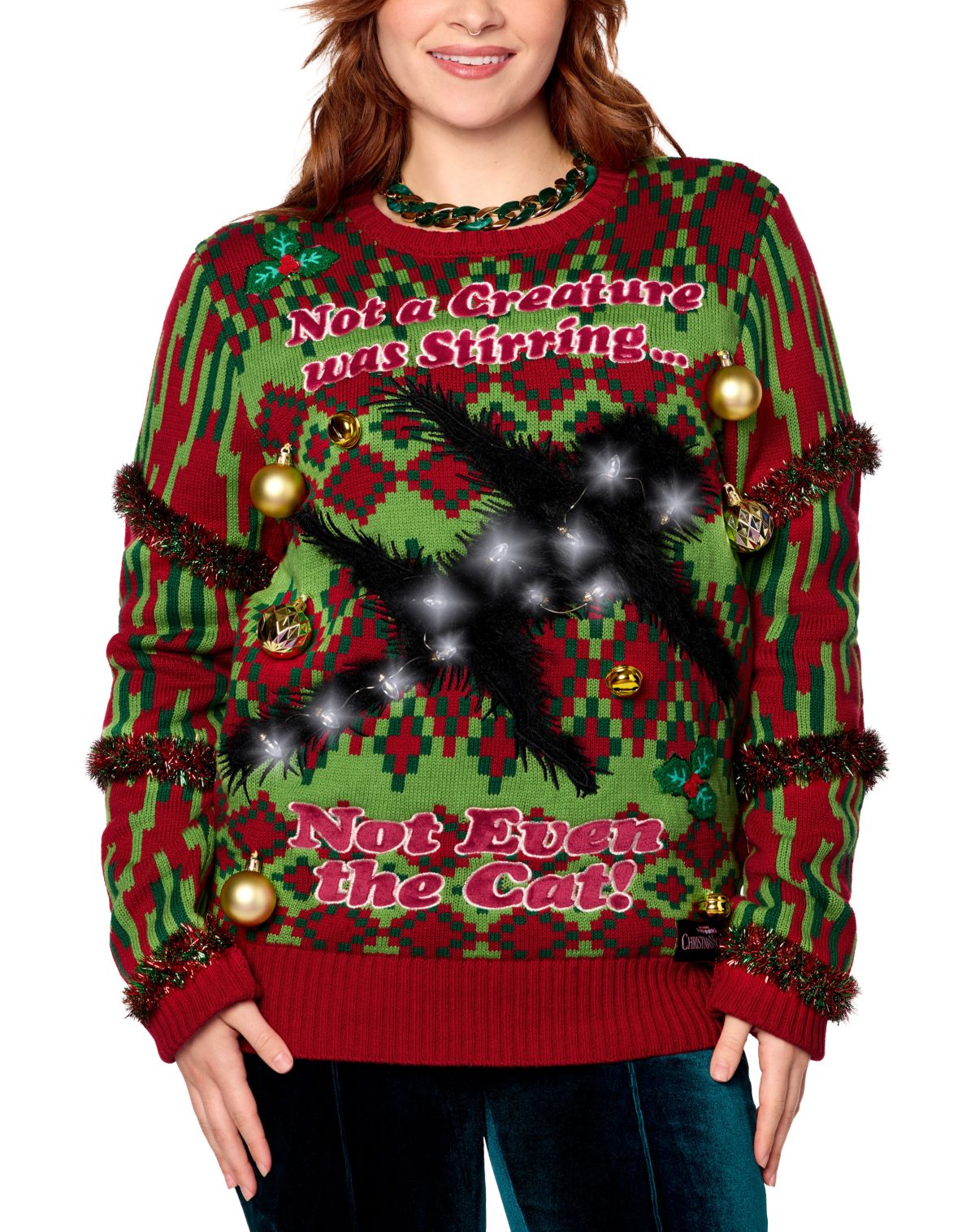 Light-Up National Lampoon's Christmas Vacation Cat Christmas Sweater