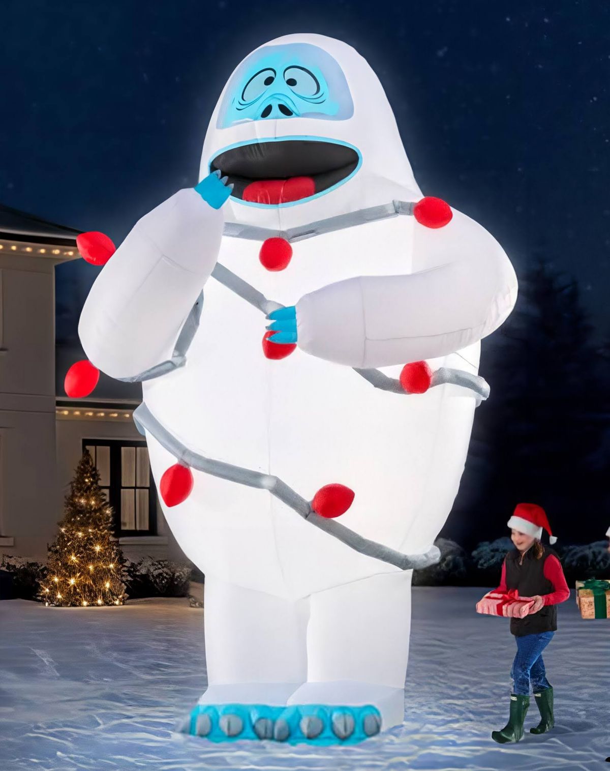 15 Ft Light-Up Bumble String Lights Inflatable Decoration - Rudolph the Red-Nosed Reindeer